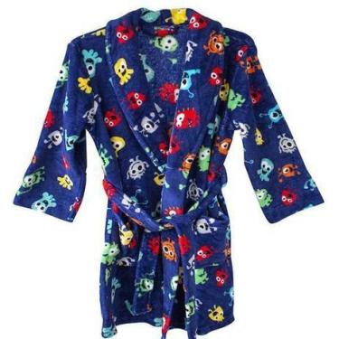 Imagem de Roupão Infantil Microfibra Camesa Marinho Estampa Monstros P