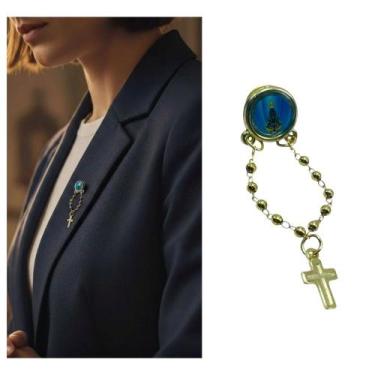 Imagem de Broche Dezena Nossa Senhora Aparecida Dourado - FORNECEDOR 3