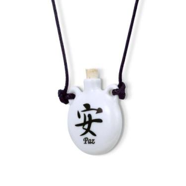 Imagem de Colar Aromatizador Pessoal ou Porta Água Benta Paz - Design Medalhas