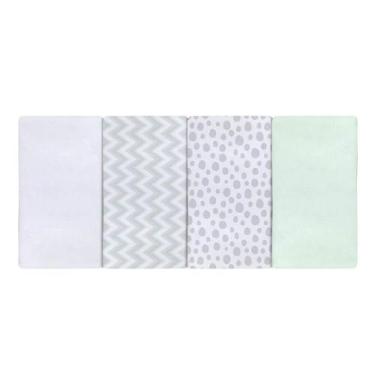 Imagem de PANO DE BOCA KARINHO 22 CM X 22 CM - 4 PANINHOS TECIDO FLANELADO cor: 