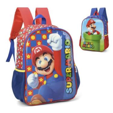 Imagem de Mochila de Costas Super Mario Bros Alças Acolchoadas Infantil Escolar,