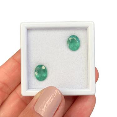 Imagem de Turmalina Verde Neon Oval Par 3,71ct - ENE2ESE Gemstone Colored