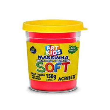 Imagem de Massa Para Modelar Soft 150g Vermelha Acrilex, Vermelho