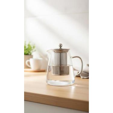 Imagem de Chaleira Bule De Vidro Com Infusor Inox 750ml - Congratulations Store