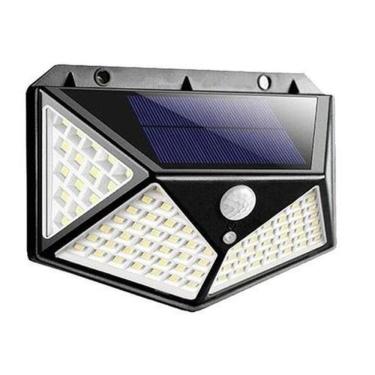 Imagem de Luminária Parede Solar 100 Leds Bateria Luz Balizador Jardim