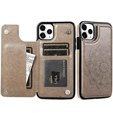 Imagem de Capa de telefone flip slot de cartão de couro de luxo para iphone 13 12 mini se 2020 para iphone 11 pro xs max xr x 6 6s 7 8 plus 5 5s, cinza, para iphone 5 5s se