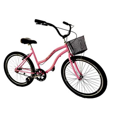 Imagem de Bicicleta aro 26 urbana passeio tropical sem marchas rosa