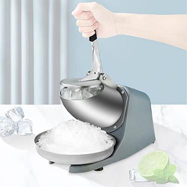 Imagem de Máquina de barbear gelo de aço inoxidável comercial, máquina de triturador de gelo elétrica 350W com 65 kg/h, triturador de gelo 1400r/min para uso doméstico festa para shakes e vitaminas
