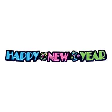 Imagem de Beistle Pacote com 1 serpentina neon Happy New Year 9,5 x 9,5 cm