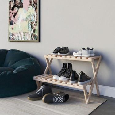 Imagem de Prateleiras Decorativas Dobraveis Dupla Pinus