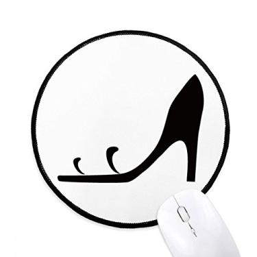Imagem de Salto alto preto simples esboço gráfico mousepad desktop escritório tapete redondo para computador