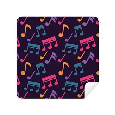 Imagem de DIYthinker Notas musicais coloridas pano de limpeza preto limpador de tela tecido camurça 2 peças