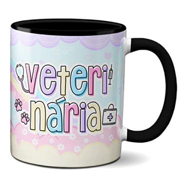 Imagem de Caneca Veterinária Profissão Animais Presente Criativo (Preta)