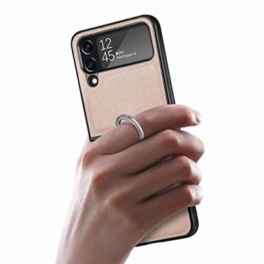 Imagem de Capa fosca para anel de dedo antiderrapante para Samsung Galaxy Z Flip 4 5G Flip4 Flip3 Flip 3 Zflip4 Capas de celular antiderrapantes, cáqui, para Samsung Z Flip 3