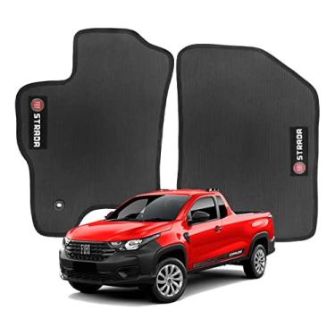 Imagem de Jogo Tapete Borracha Pvc nova fiat Strada cab.simples 2020 até 2024 todos modelos Lavável kit 2 pçs SOBMEDIDA material premium