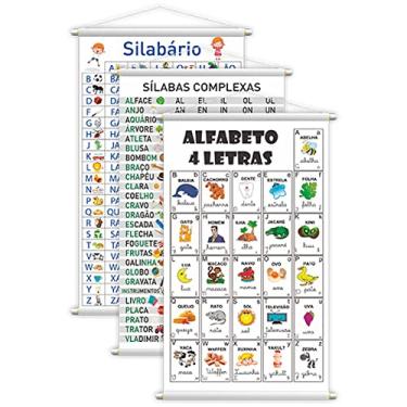 Imagem de Kit Banners Alfabeto 4 Letras + Silabário Simples + Complexo - 80x50cm