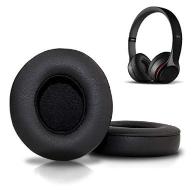 Imagem de Almofadas auriculares de substituição Beats Solo 2 e 3 ibasenice, almofadas de substituição de espuma viscoelástica, capas de fone de ouvido sem fio, almofadas de espuma, almofadas de fone de ouvido compatíveis com Beats Solo 3 e Solo 2 (cor preta)