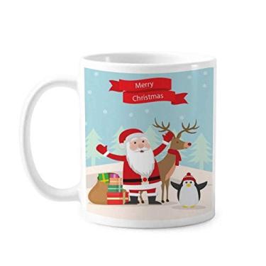 Imagem de Caneca de Natal Papai Noel, Alce, Pinguim, Cerâmica, Xícara de Porcelana de Café
