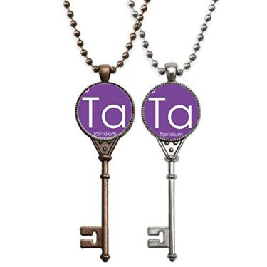 Imagem de OFFbb-USA Elementos de Química Tabela de Período Metais de Transição Tântalo Colar Chave Pingente Joias Decoração de Casal