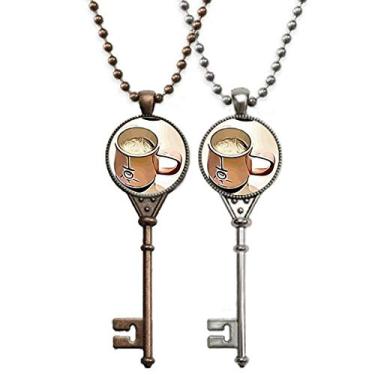 Imagem de OFFbb-USA Effect Outline Colar com pingente de chave de leite para decoração de casal