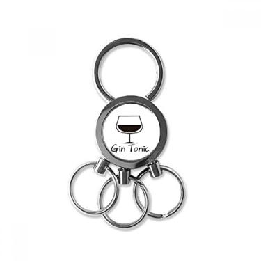 Imagem de DIYthinker Silhouette of Gin Tonic Cocktail Chaveiro de aço inoxidável chaveiro carro chaveiro clipe presente