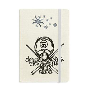 Imagem de Caderno de espada de esqueleto preto Ninja Número 16 com flocos de neve para inverno