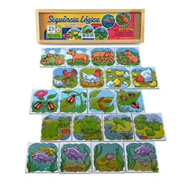 Imagem de JOTTPLAY Sequência Lógica De Animais 5 Conjunto Untos Cx De Madeira Shrink