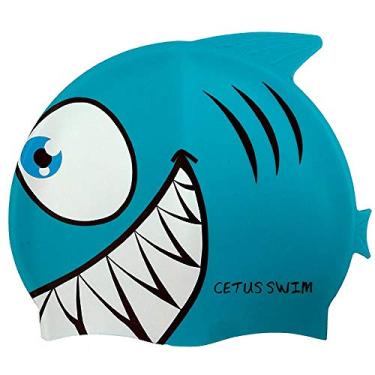 Imagem de Touca de Silicone para Natação Cetus Peixe - Azul