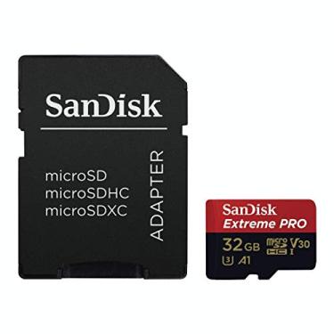Imagem de SanDisk CARTÃO DE MEMÓRIA MICRO SD 32GB EXTREME PRO 100MB/S U3 V30 4K (SDSQXCG-032G-GN6MA), Preto/Vermelho