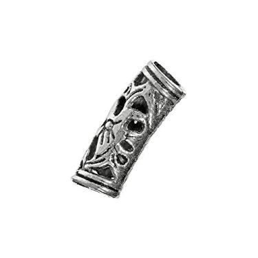 Imagem de Contas longas curvas de metal viking de natureza Druidic – Acabamentos antigos de ouro e prata – Disponível em pacotes de 5, 10, 25, 50 e 100 – para criar pulseiras, colares, ou outras
