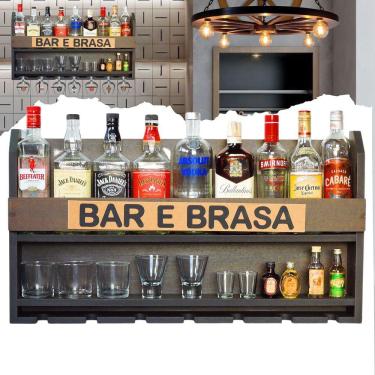 Imagem de Barzinho Adega Parede 100% MDF Porta Taças: Elegância compacta para seu ambiente!