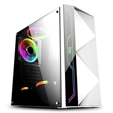 Imagem de Gabinete Gamer ATX Case, Mid-Tower PC Gaming Case ATX/M-ATX/ITX - Front I/O USB 3.0 Port - Fully Transparent Side Panels - Support Water Cooling (Color : White)