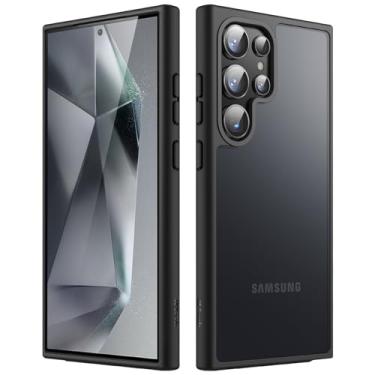 Imagem de JETech Capa Fosca para Samsung Galaxy S24 Ultra 5G, Case Protetora Fina Fosca Translúcida para Celular, Capinha Anti-Impressão Digital (Preto)