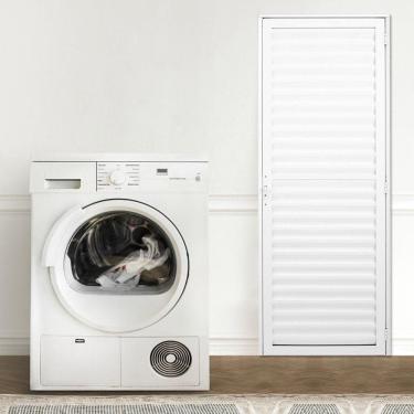 Imagem de Porta de Alumínio Palheta 210x70cm Abertura Lado Equerdo Linha Plus Lux Esquadrias Branco