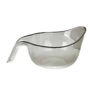 Imagem de Bothyi Escorredor de grãos para lavar arroz, cesta de lavagem, acessórios de cozinha, escorredor de alimentos, aço inoxidável, casa para alimentos, vegetais, preto