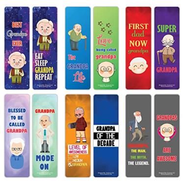 Imagem de Creanoso Marcadores de livro I Am A Wonderful Grandpapa (2 conjuntos x 6 designs) – Conjunto de cartas inspiradoras diárias – Cortador de página de livro interessante – Ótimo presente para adultos e