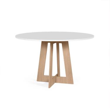 Imagem de Mesa De Jantar Redonda 6 Lugares 120cm Montreal Branco/jade - Straub Web