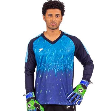 Imagem de CAMISETA M/L GOLEIRO SUBLIMADA CELENO II 04455-MC - AZUL/AZUL MARINHO G