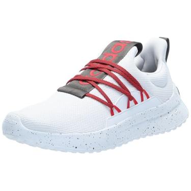 Imagem de adidas Tênis masculino sem cadarço Lite Racer Adapt 4.0 Cloudfoam Lifestyle, Branco/Better Scarlet/Cinza, 8