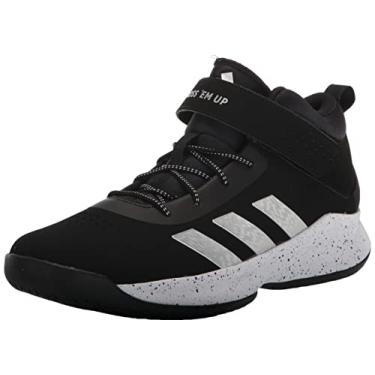 Imagem de adidas Tênis de basquete infantil unissex Cross Em Up 5, Preto/prata metálico/branco, 6 Wide Big Kid