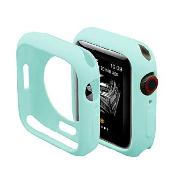 Imagem de Compatível com Apple Watch 41 mm e 45 mm, capa protetora de TPU macio para iWatch Series 9 8 7 (azul claro, 41 mm)