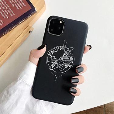 Imagem de Desenhos de mapas de aviões populares de luxo Capa de telefone para IPhone 13 11 Pro XR X Xs Max 7 6s Plus 12 mini capas de silicone macias com capa preta, BT22042, para iP7P ou iP8Plus