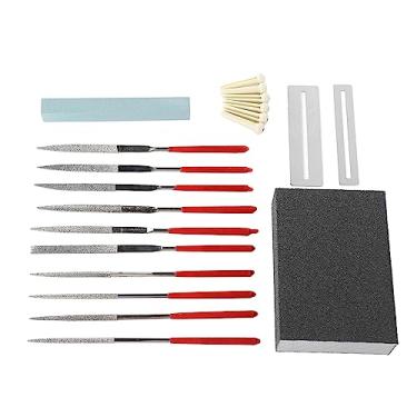 Imagem de Kit de Ferramentas de Polimento DIY para Instrumentos Musicais, Conjunto Compacto Portátil Com Lima de Afiar, Pedra de Lixa, Bloco de Esponja, Estaca de 6 Cordas, para Vários