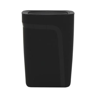 Imagem de Lixeira Tramontina Compact Em Polipropileno Preto Com Tampa Basculante 10,5 L