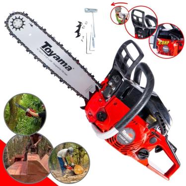 Imagem de Motosserra Toyama TCS53FG2 À Gasolina 2T 2,8HP 49cc 13.500rpm Alto Desempenho Motorserra Profissional Robusta e Resistente Com Sabre 16 Polegadas