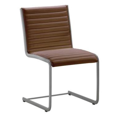 Imagem de Cadeira Escritório Fixa Terracota Sem Braços Alezzi Prata