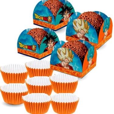 Imagem de Kit forminhas 140 uni para doces festa Dragon Ball Decoração - Fastcol