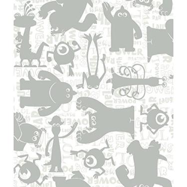 Imagem de York Wallcoverings Papel de parede Walt Disney Kids II Graphic Monsters Amostra de memorandos, 20 x 25 cm, branco/cinza/prata