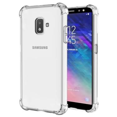 Imagem de Yerebel Capa para Galaxy A6 2018, para Samsung A62018 SM-A600U fofa, capa de silicone de borracha macia TPU transparente flexível para Samsung Galaxy A6 2018 transparente