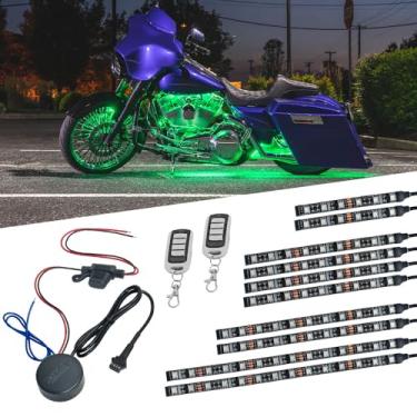 Imagem de LEDGlow Kit de luz subbaixa de 10 peças de LED avançado de milhões de cores - 15 cores sólidas - 6 padrões - tiras flexíveis multicoloridas - Inclui caixa de controle à prova d'água e 2 controles